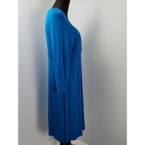 Spense Petite PXL Knee Length Blue Dress Jersey Fit & Flare Party Dress Stretch - Picture 4 of 10